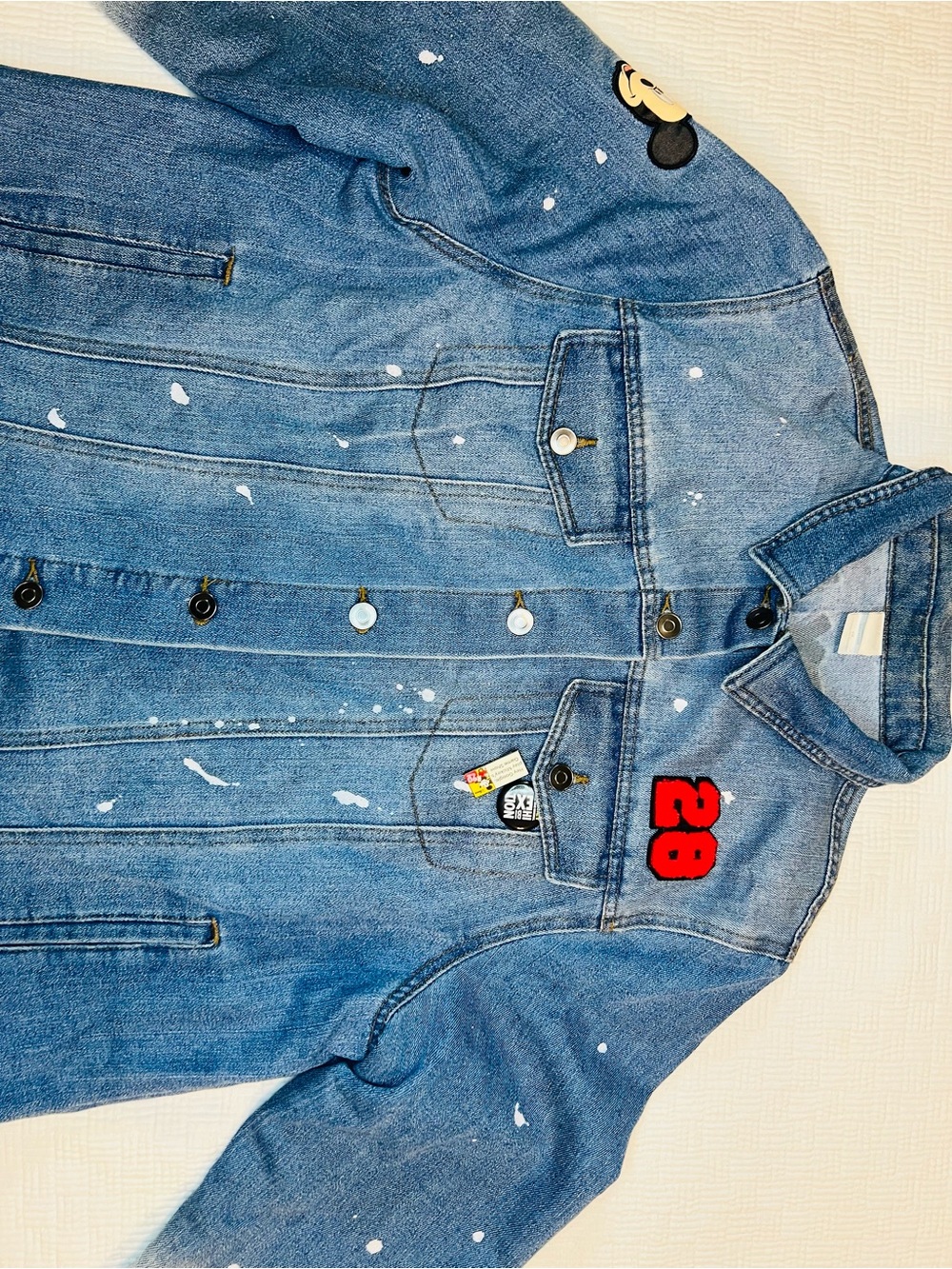 Disney Blue Denim Jacket with Mickey Mouse Patch - Picture 16 of 16